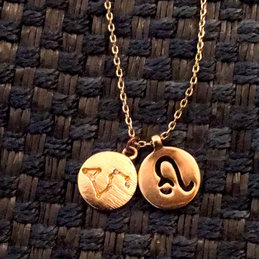 Leo Zodiac Symbol & Constellation Necklace